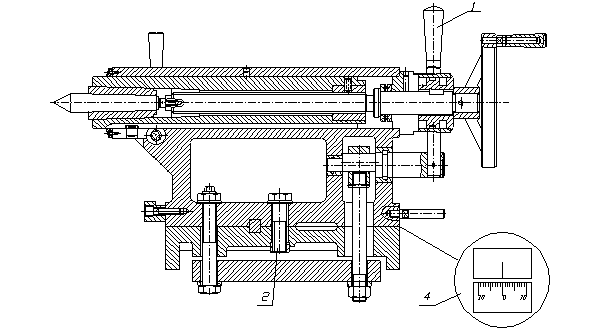 Задня бабка токарного верстата CU-630 CU-630 Верстат токарно-гвинторізний. Креслення задньої бабки